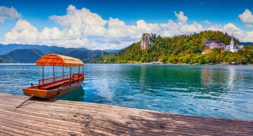 Boats on lake Bled