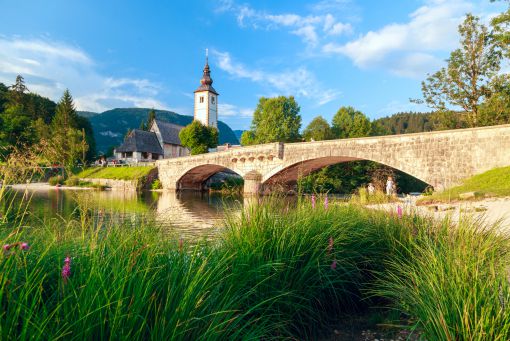 Bohinj bridge and church